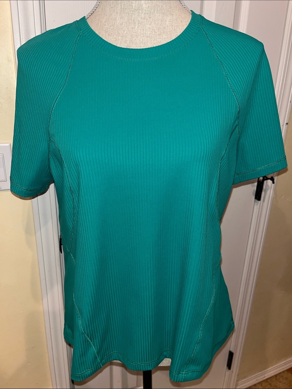 Spyder Women's Short Sleeve Ribbed Crewneck Top - Kelly Green